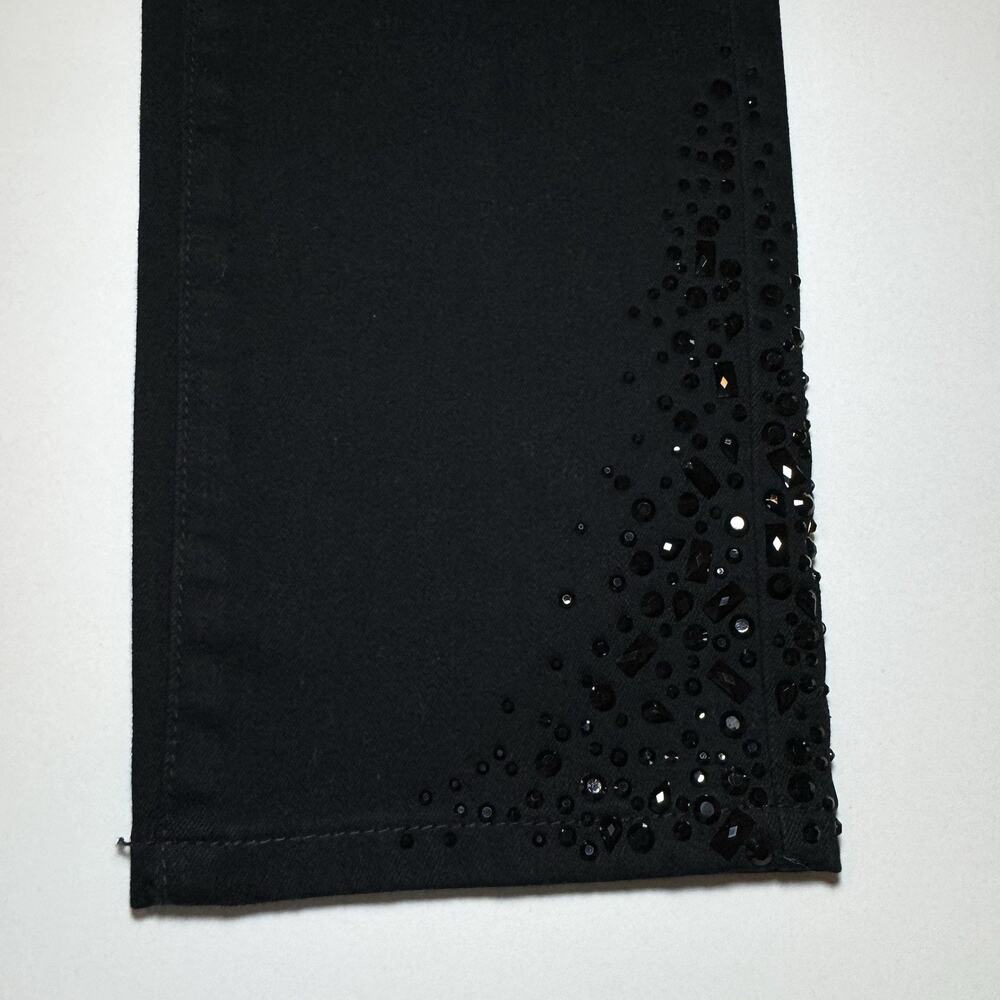 Not Your Daughters Jeans Lift Tuck Technology Rhinestone Ankle Black Size 8 - Picture 6 of 6